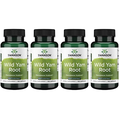 Swanson Wild Yam Root 405 Milligrams 100 Capsules (4 Pack)