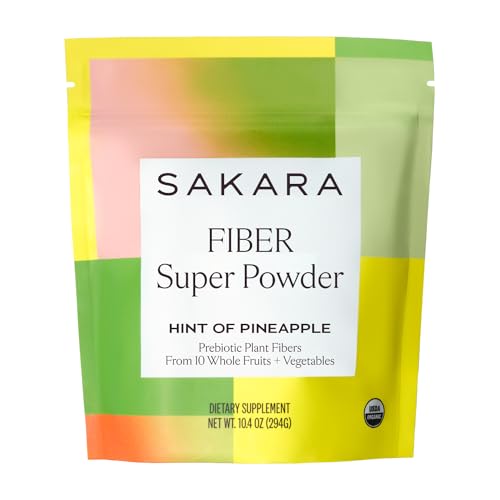 SAKARA Fiber Super Powder - Pineapple Flavor Prebiotic Fiber Powder, High Fiber