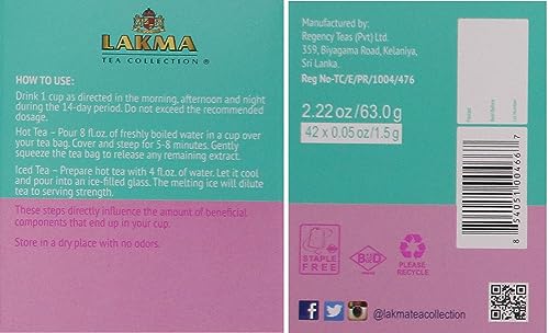 Lakma 14 Day Cleanse Kit Green Tea - 42 Tea Bags