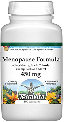 Menopause Formula - Chasteberry, Black Cohosh, Cramp Bark and More - 450 mg (100 Capsules)