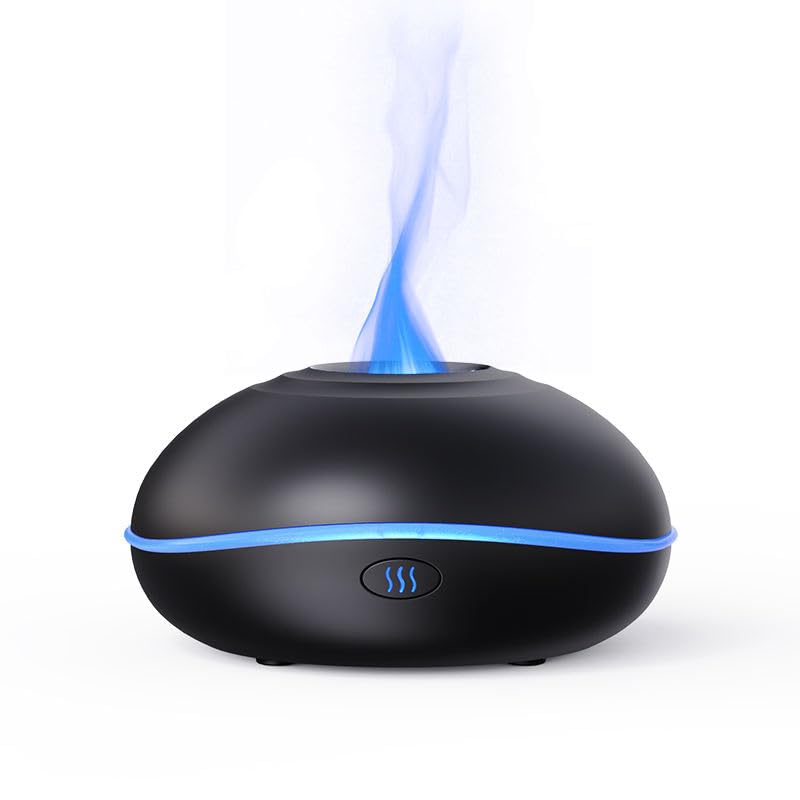 USB Oil Diffuser LED Flame Diffuser Humidifier Ultrasonic USB Flame Humidifier Essential Oil