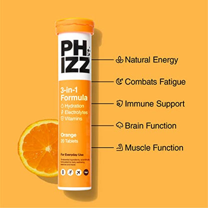 Phizz Electrolytes, Multivitamin & Hydration Tablets - 20 Effervescent Rehydration Electroly