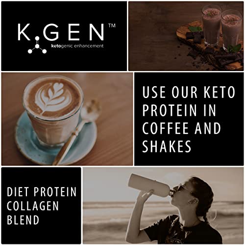 K-GEN Keto Collagen Protein Powder Natural Multi Collagen Chocolate Blend, Coconut MCT Vitamin C+B6