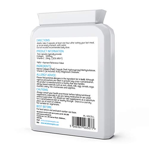 Marine Collagen 600mg 60 Capsules - Highly Bioavailable Naticol Type 1
