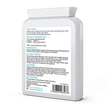 Marine Collagen 600mg 60 Capsules - Highly Bioavailable Naticol Type 1