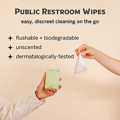 Pixie Menstrual Disc Kit - Best Period Disc Starter Kit - 2 Discs, 20 Wipes, Wash, Lube, Public Restroom