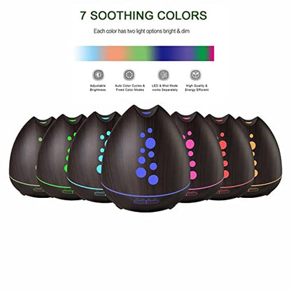 TGE Unique 400ML Essential Oil Diffuser for Essential Oils Bluetooth Music Speaker with Remote 7 Color LED