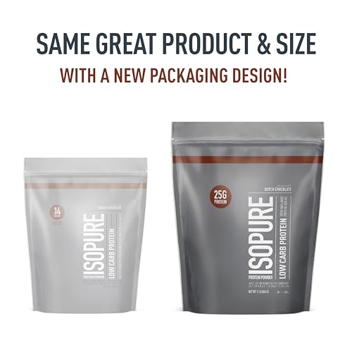 Isopure Dutch Chocolate Whey Isolate Protein Powder with Vitamin C & Zinc for Immune