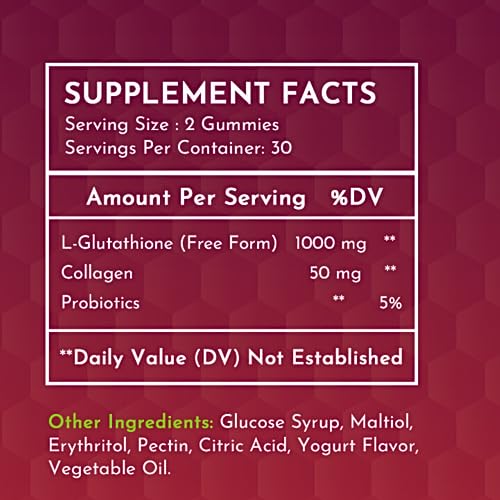 Glutathione Gummies - with Marine Collagen - 1050mg per Serving - Antioxidant Support