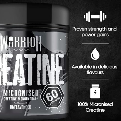 Warrior Creatine Monohydrate Powder - 300g - Micronised for Easy Mixing
