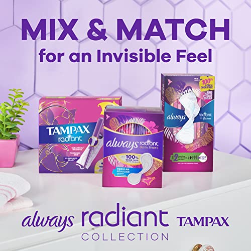 Tampax Radiant Tampons, Super Absorbency, With Leakguard Braid, Unscented, 28 Count