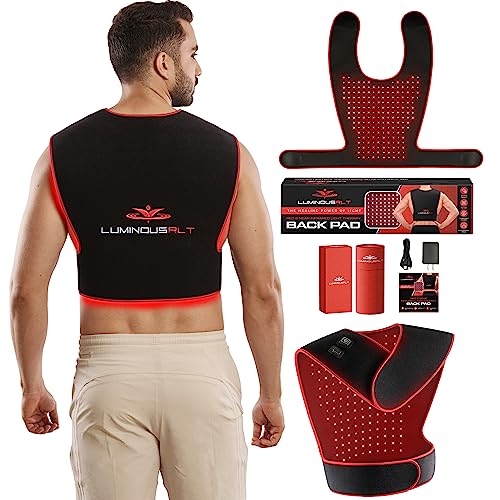 LuminousRLT Red Light Therapy Pad, Adjustable Infrared Light Therapy Back Wrap