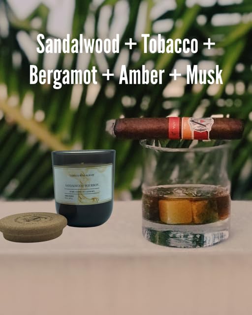Sandalwood Bourbon Non-Toxic Candles - Natural Candles for Men - Aromatherapy Candle Relaxing