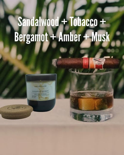 Sandalwood Bourbon Non-Toxic Candles - Natural Candles for Men - Aromatherapy Candle Relaxing