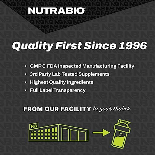 NutraBio Classic Whey Protein Powder- Full-Spectrum Amino Acid Profile - No Fillers