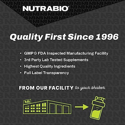 NutraBio Classic Whey Protein Powder- Full-Spectrum Amino Acid Profile - No Fillers
