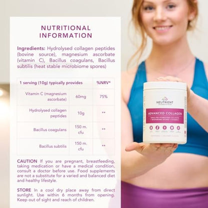 Neutrient Advanced Collagen Powder Supplement, Hydrolyzed Collagen Peptides