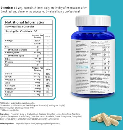 Biovitalia Plant Based Collagen Builder Capsule with Biotin & Vitamin C - Dietary Supplement for Men & Women