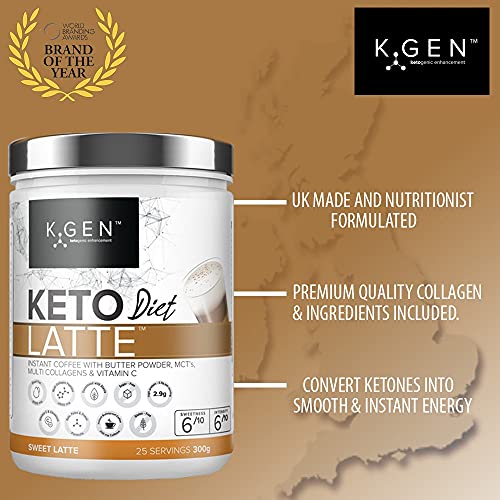 Instant Bulletproof Keto Coffee Creamer UK Made Collagen Latte - Butter Powder, Coconut MCTs & Vitamin C