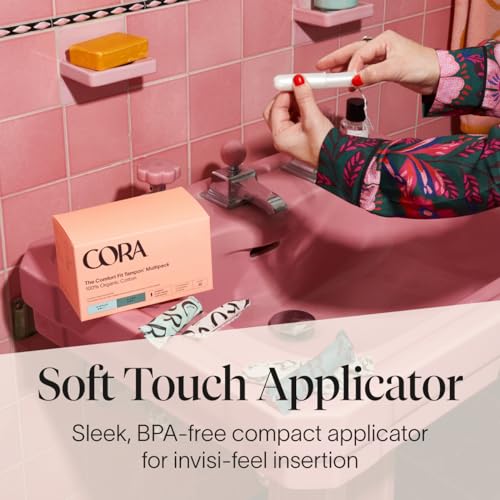 Cora Organic Applicator Tampons - Super Absorbency - 100% Organic Cotton, Unscented