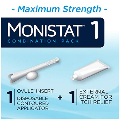 MONISTAT 1-Dose Yeast Infection Treatment, 1 Ovule Insert & External Itch Cream