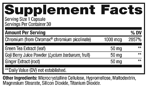 OLLY Combat Cravings, Metabolism & Energy Support Supplement,1000 mcg Chromium