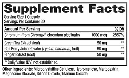 OLLY Combat Cravings, Metabolism & Energy Support Supplement,1000 mcg Chromium