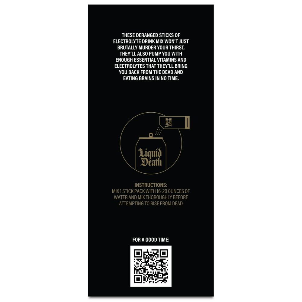 Liquid Death Electrolyte Death Dust - Hydration Powder Packets - 3 Flavors - 12-Stick