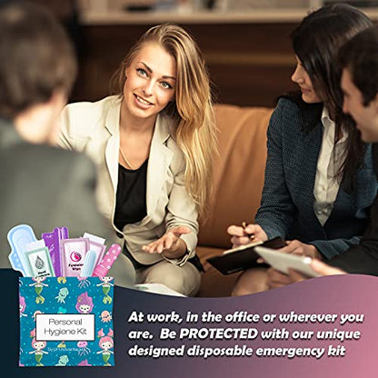 3 x Menstrual All-in-One Kits - Assorted Colors - Convenience on The Go - Single Period Kit Packs