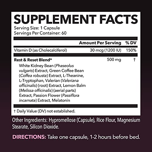 Night Time Fat Burner for Women - Weight Loss and Sleep Support Blend With Vitamin D