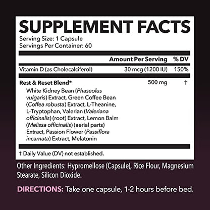 Night Time Fat Burner for Women - Weight Loss and Sleep Support Blend With Vitamin D
