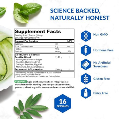 BioTrust Ageless Multi Collagen Peptides Powder - Types I, II, III, V, X - Unflavored Collagen