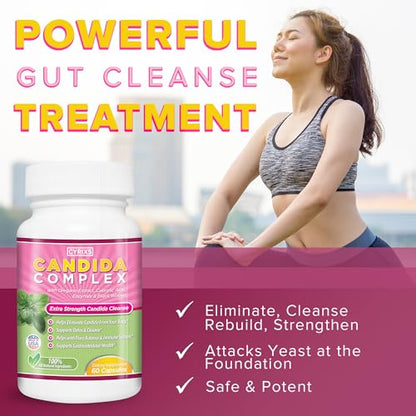 Cyrixs Health Candida Complex - Boost Your Immune System - All Natural Gut Cleanse with Herbs, Antifungals
