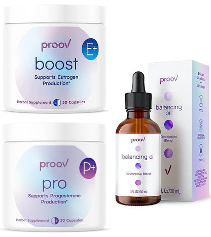 Proov Balancing Oil (Unscented) Plus Pro and Boost Supplements | Support Your Body's