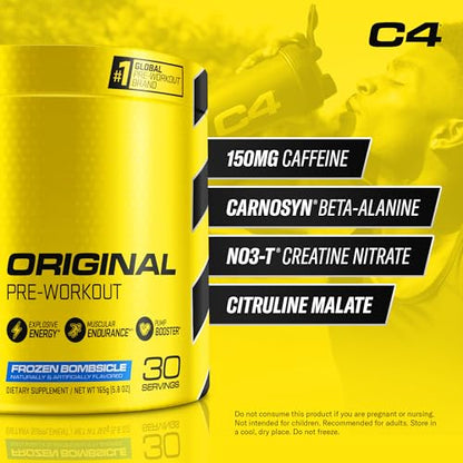 Cellucor C4 Original Pre Workout Powder Frozen Bombsicle Sugar Free Preworkout