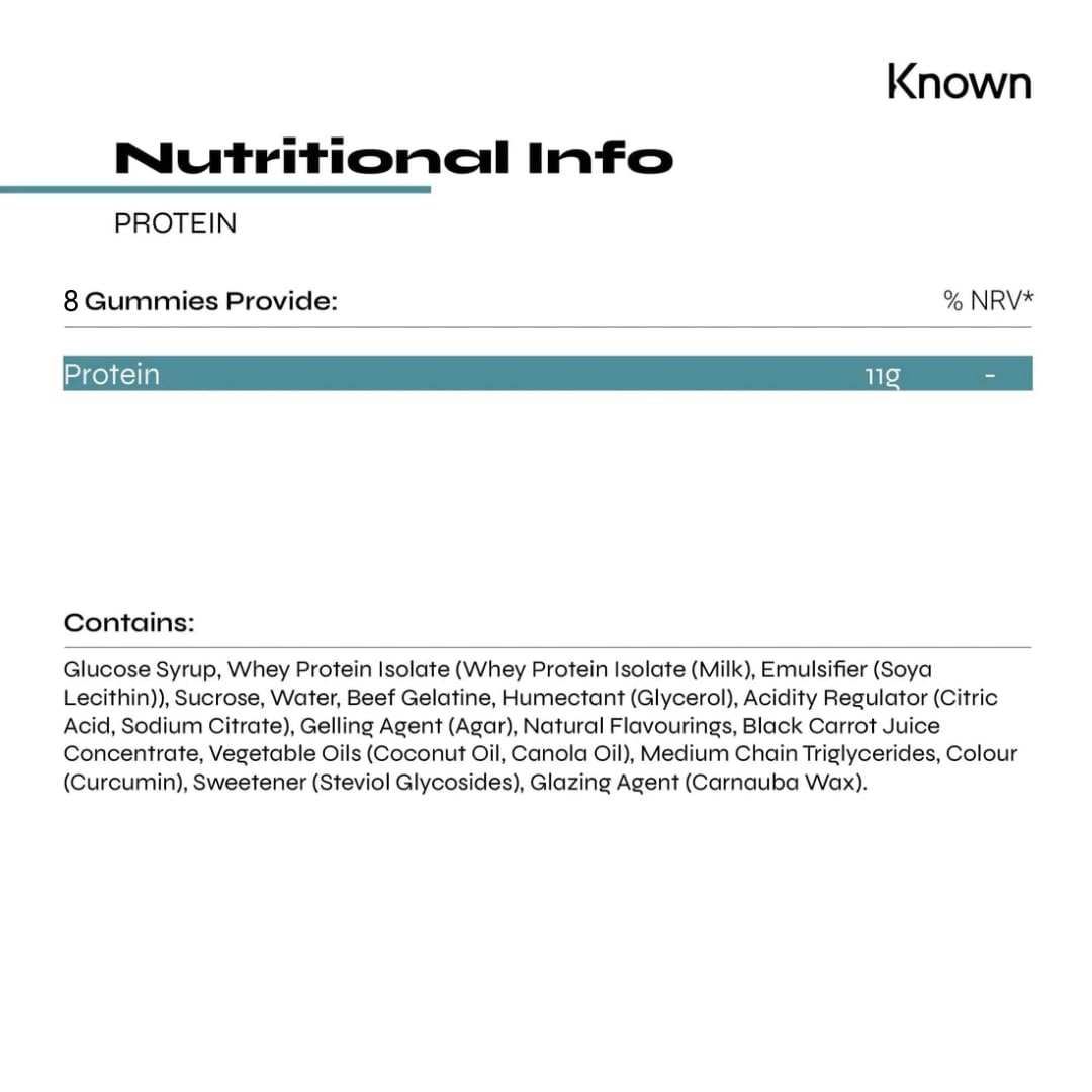 Protein 11g Gummies by Known Nutrition - Help Build and Maintain Healthy Muscle Mass