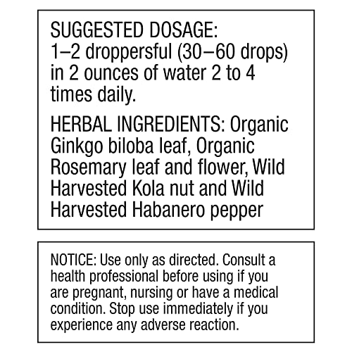 Brain Formula 2 oz. - Vegan and Wild-Harvested - Stimulates Circulation and and Improved
