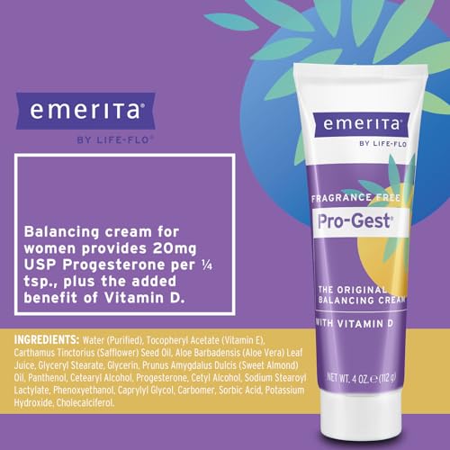 Emerita Pro-Gest Balancing Cream with Vitamin D3 - USP Progesterone Cream from Wild Yam
