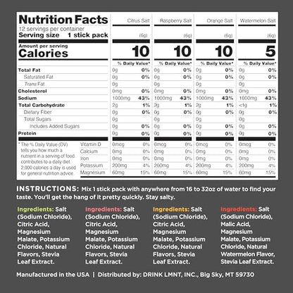 LMNT Zero-Sugar Electrolytes - Variety Salt - Hydration Powder Packets - No Dodgy Ingred