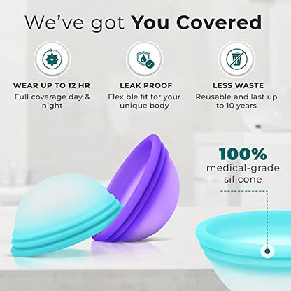 Ecoblossom Menstrual Original Disc - Set of 2 Reusable Period Discs Regular (Small & Large (Pack of 2))