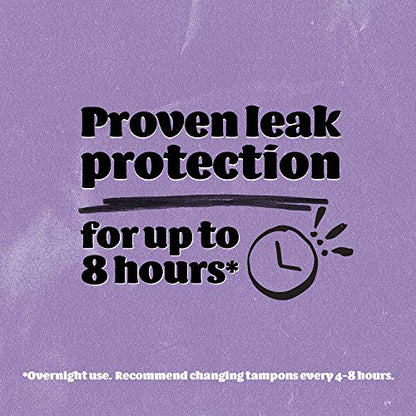 o.b. Organic Tampons, Made with 100% Organic Cotton, Proven 8 Hour Leak Protection, Super, 24 Count