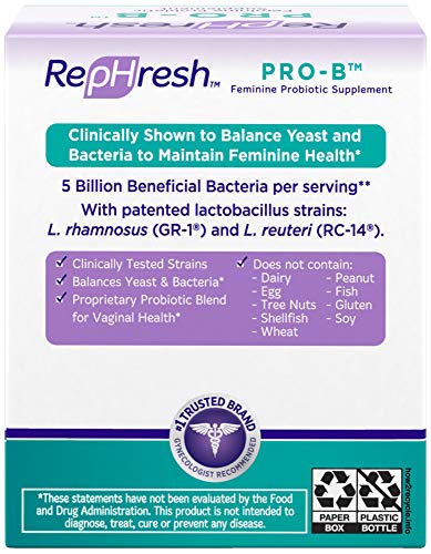 Rephresh Pro-B Probiotic Supplement for Women, 30 Oral Capsules (Pack of 2)