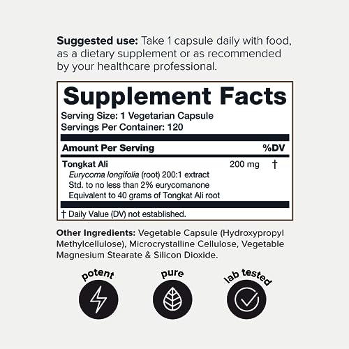 Tongkat Ali 40,000MG 200:1 Longjack for Men Extra Strength Ultra Concentrated Tongkat