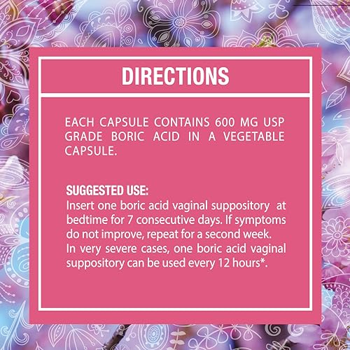 NewVue Boric Acid Vaginal Suppositories - 100% Pure Made in USA - Intimate Health Support (30 Count)