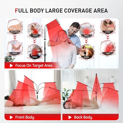 Red Light Therapy Lamp, 150 LEDs Infrared Light Therapy with Adjustable Stand - 660nm Redlight