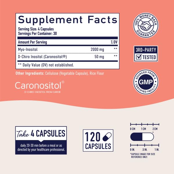Myo-Inositol & D-Chiro Inositol - Hormone Balance for Women - Ideal 40:1 Ratio - Myo Inosit