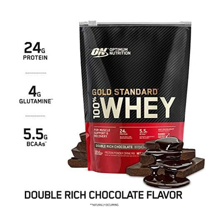 Optimum Nutrition Gold Standard 100% Whey Protein Powder, Double Rich Chocolate