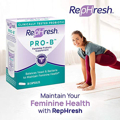 Rephresh Pro-B Probiotic Supplement for Women, 30 Oral Capsules (Pack of 2)