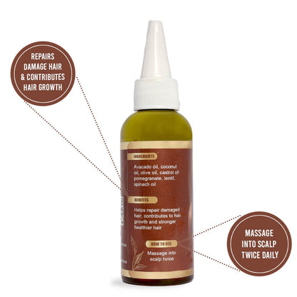 Generic Growth Hair, Oil Hair Treatment for Strength & Volume, with Avocado & Coconut Oils, hair accessories for women, 2 fl oz Myka oil, Green