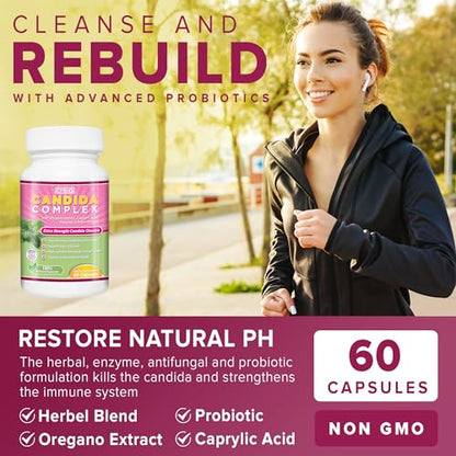 Cyrixs Health Candida Complex - Boost Your Immune System - All Natural Gut Cleanse with Herbs, Antifungals